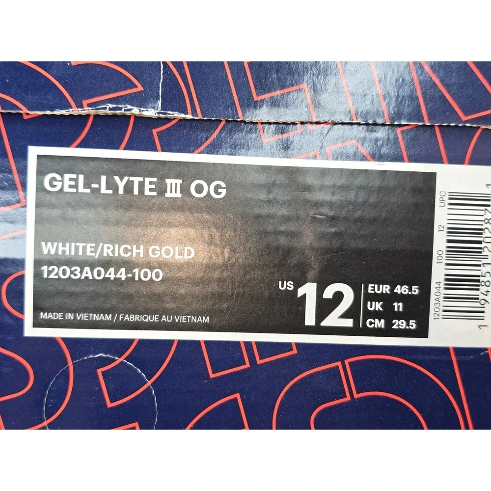 NWB Asics Gel-Lyte III OG Ronnie Fieg White Rich Gold Yoshino Rose Mens 12